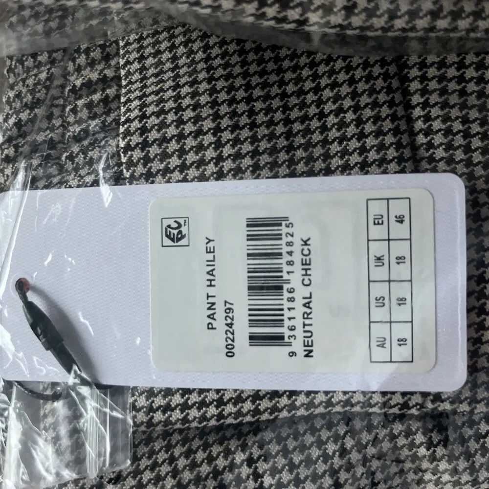 City Chic Women's Plus Size Pants - Hailey Check - Size 18